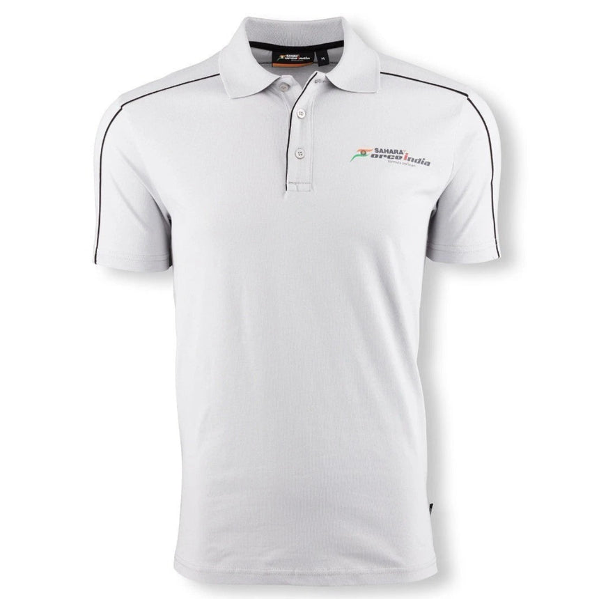 Sahara Force India F1 Team Grey Retro Travel Polo Tee Shirt