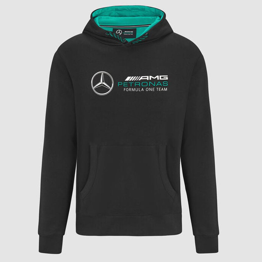 Mercedes AMG Petronas F1 Team Black Front Logo Fanwear Hoodie