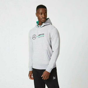 Mercedes AMG Petronas F1 Team Grey Large Logo Fanwear Hoodie