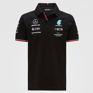 Mercedes AMG Petronas F1 Team Black 2023 Polo Tee Shirt