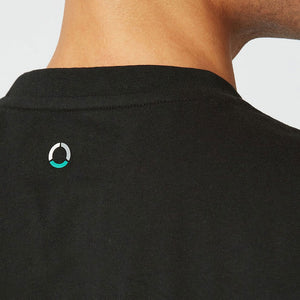 Mercedes AMG Petronas F1 Team Black Large Front Logo Fanwear Tee Shirt