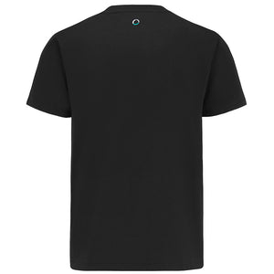 Mercedes AMG Petronas F1 Team Black Large Front Logo Fanwear Tee Shirt