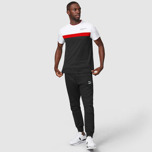 Porsche Motorsport Black/Red/White Fanwear Colour Block Tee Shirt