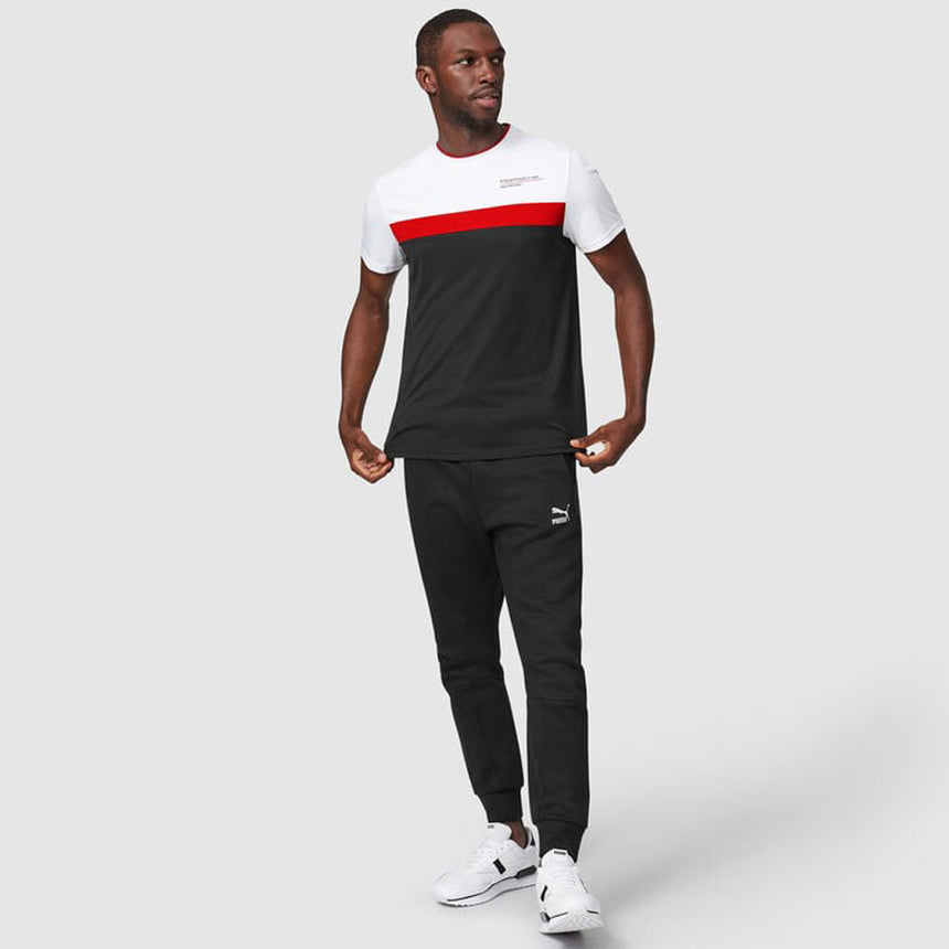 Porsche Motorsport Black/Red/White Fanwear Colour Block Tee Shirt