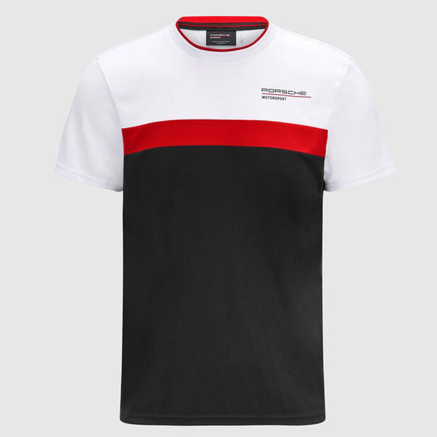 Porsche Motorsport Black/Red/White Fanwear Colour Block Tee Shirt