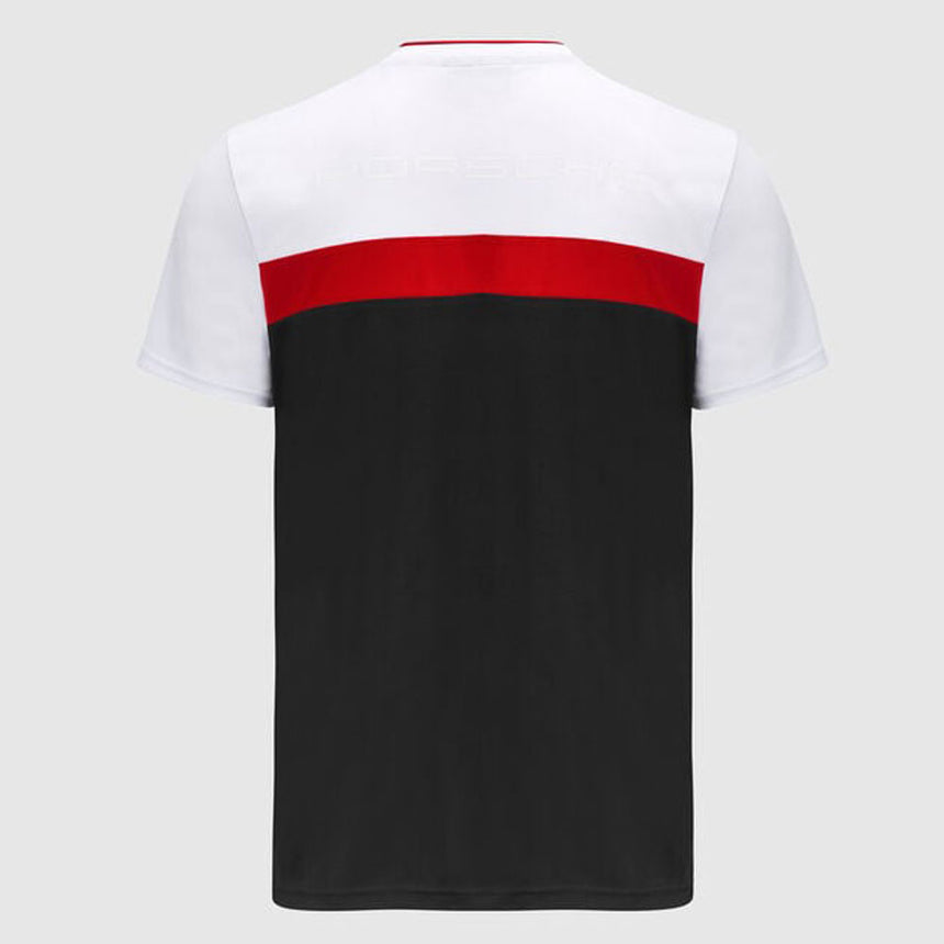 Porsche Motorsport Black/Red/White Fanwear Colour Block Tee Shirt