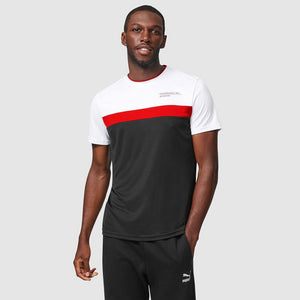 Porsche Motorsport Black/Red/White Fanwear Colour Block Tee Shirt