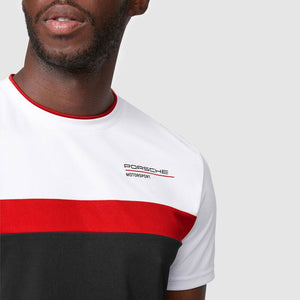 Porsche Motorsport Black/Red/White Fanwear Colour Block Tee Shirt