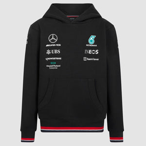 Mercedes AMG Petronas F1 Team Black Replica Kids Hooded Sweat Shirt