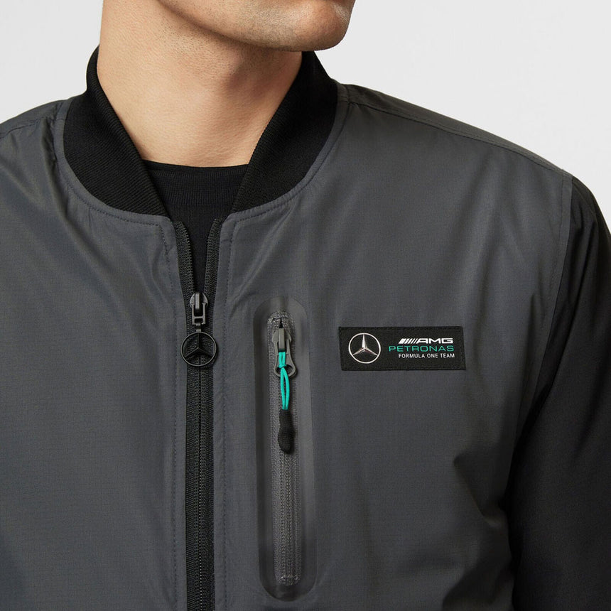 Mercedes AMG Petronas F1 Team Fan Wear Bomber Jacket Grey/Black