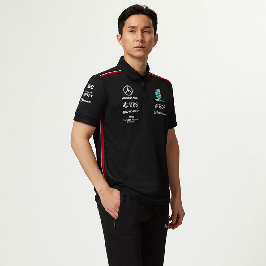 Mercedes AMG Petronas F1 Team 2023 Black Polo Tee Shirt