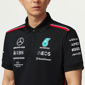 Mercedes AMG Petronas F1 Team 2023 Black Polo Tee Shirt