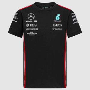 Mercedes AMG Petronas F1 Team Replica Black Kids Driver Tee Shirt
