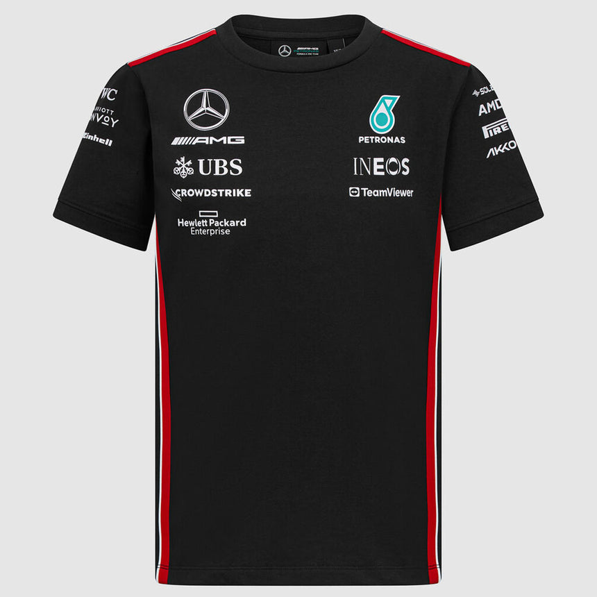 Mercedes AMG Petronas F1 Team Replica Black Kids Driver Tee Shirt