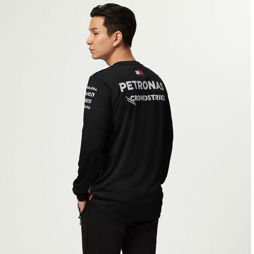 Mercedes AMG Petronas F1 Team Replica Mens Long Sleeve Driver Tee (Black)