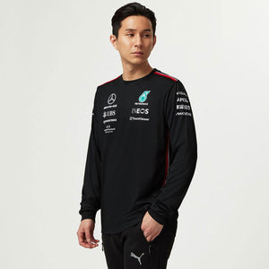 Mercedes AMG Petronas F1 Team Replica Mens Long Sleeve Driver Tee (Black)