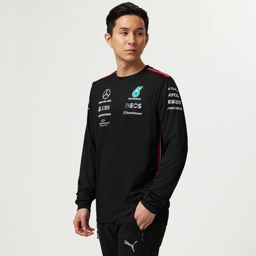 Mercedes AMG Petronas F1 Team Replica Mens Long Sleeve Driver Tee (Black)