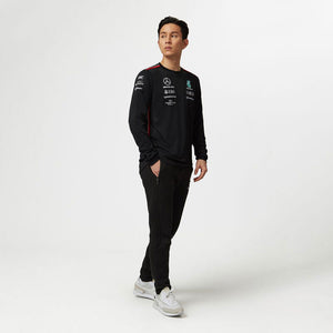 Mercedes AMG Petronas F1 Team Replica Mens Long Sleeve Driver Tee (Black)