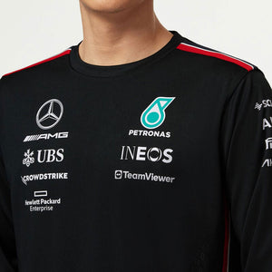 Mercedes AMG Petronas F1 Team Replica Mens Long Sleeve Driver Tee (Black)