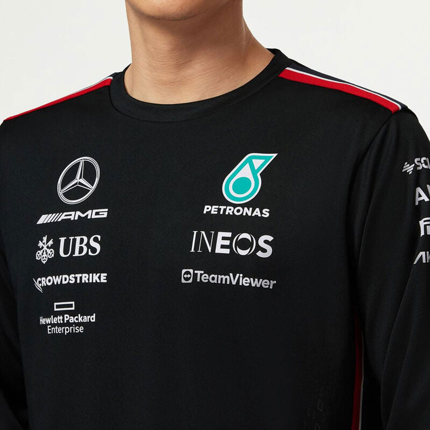 Mercedes AMG Petronas F1 Team Replica Mens Long Sleeve Driver Tee (Black)