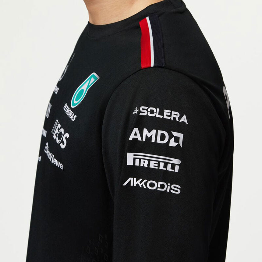 Mercedes AMG Petronas F1 Team Replica Mens Long Sleeve Driver Tee (Black)