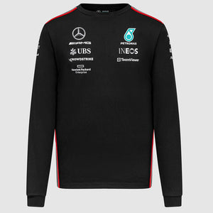 Mercedes AMG Petronas F1 Team Replica Mens Long Sleeve Driver Tee (Black)