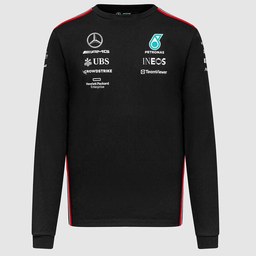 Mercedes AMG Petronas F1 Team Replica Mens Long Sleeve Driver Tee (Black)