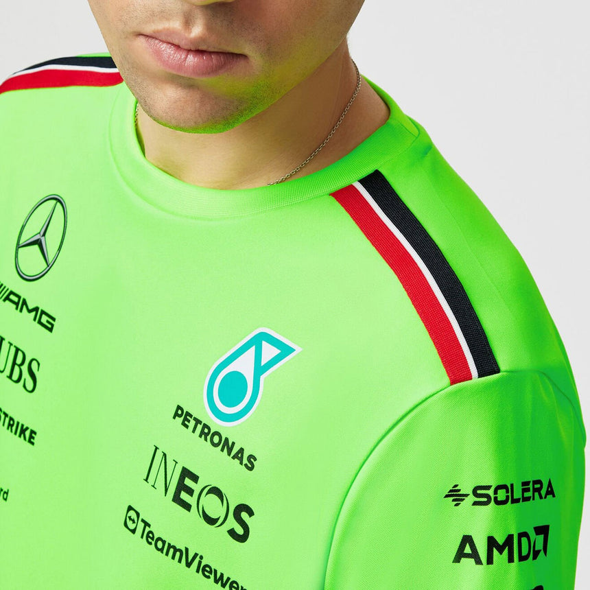 Mercedes AMG Petronas F1 Neon Green Replica Set up Tee Shirt