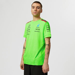 Mercedes AMG Petronas F1 Neon Green Replica Set up Tee Shirt