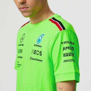 Mercedes AMG Petronas F1 Neon Green Replica Set up Tee Shirt