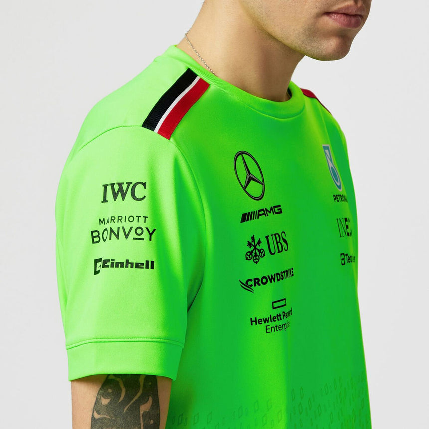 Mercedes AMG Petronas F1 Neon Green Replica Set up Tee Shirt