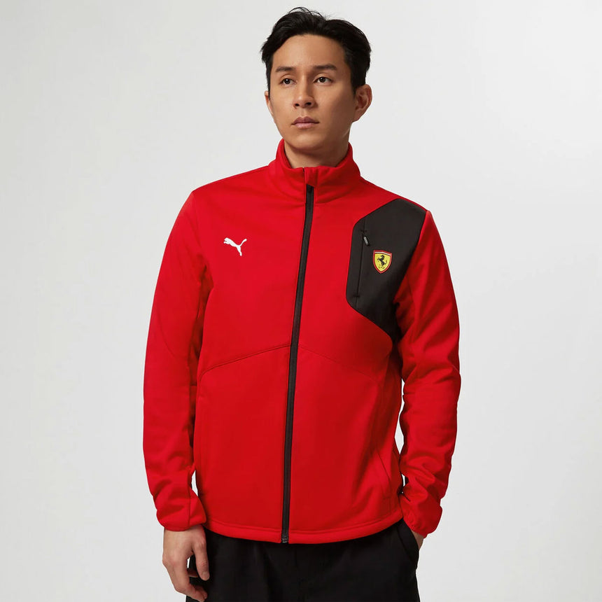 Scuderia Ferrari Men’s Softshell Jacket Fleece Lined Motorsport Outerwear