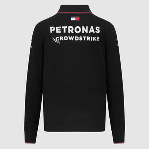 Mercedes AMG Petronas F1 Team Black Knitted Long Sleeve Polo Shirt