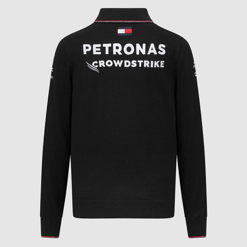Mercedes AMG Petronas F1 Team Black Knitted Long Sleeve Polo Shirt