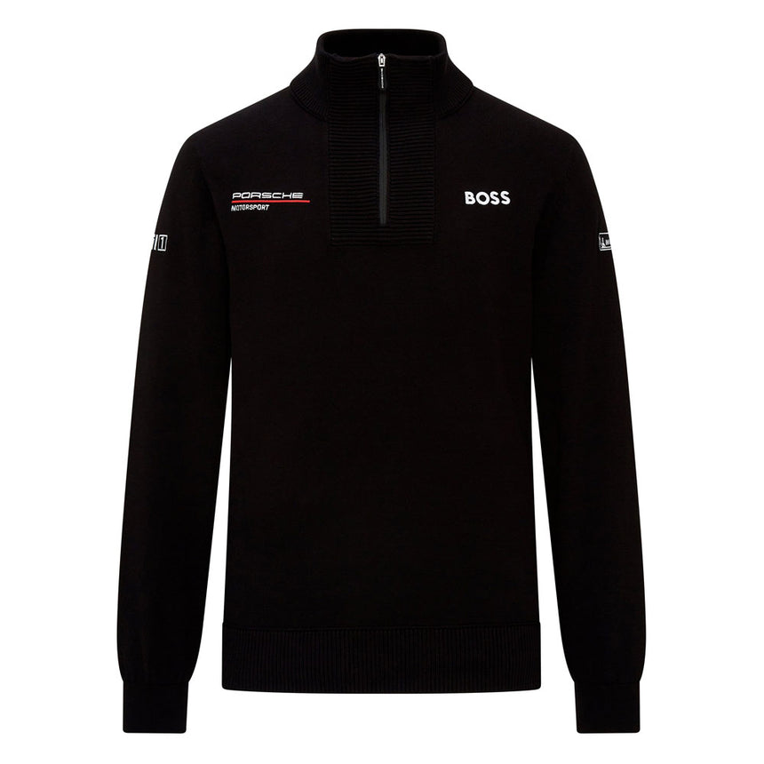 Porsche Motorsport 1/4 Zip Knitted Jumper | Black