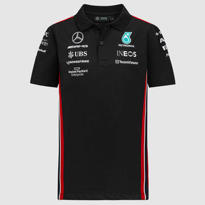 Mercedes AMG Petronas F1 Team Kids Black Polo Tee Shirt