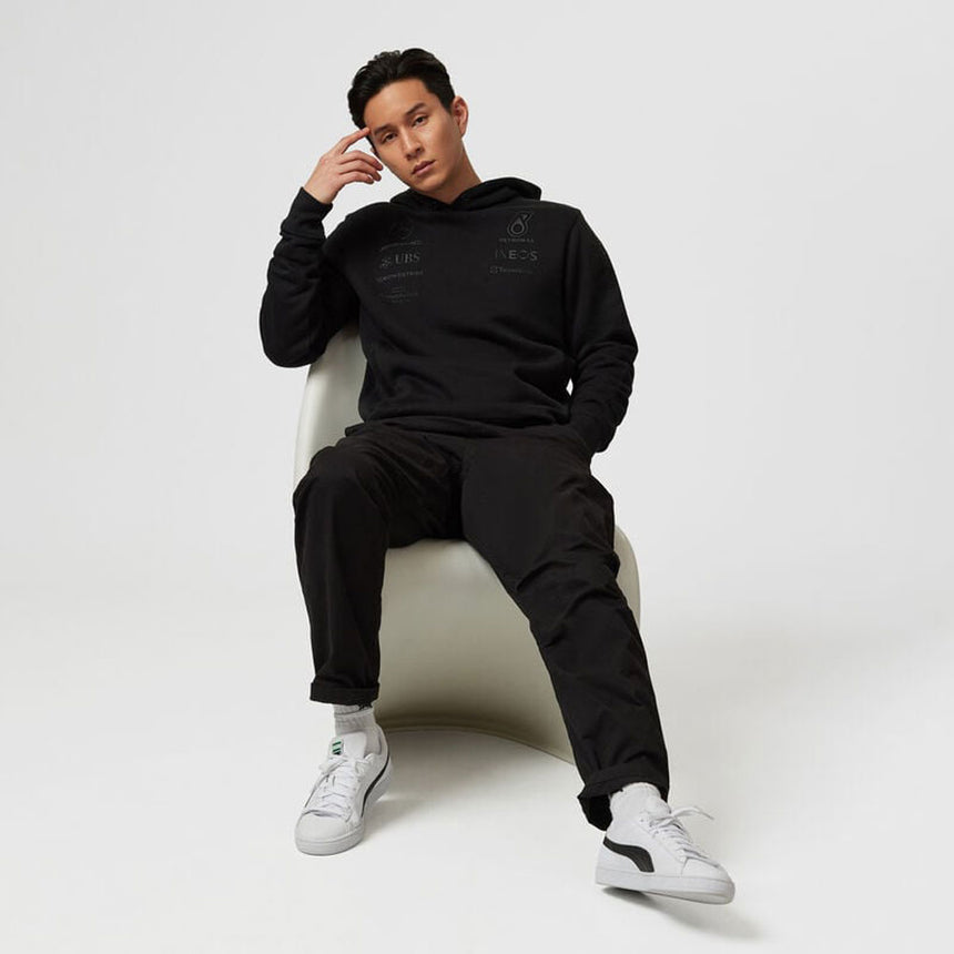 Mercedes AMG Petronas F1 Team Black Stealth Logo Hoodie