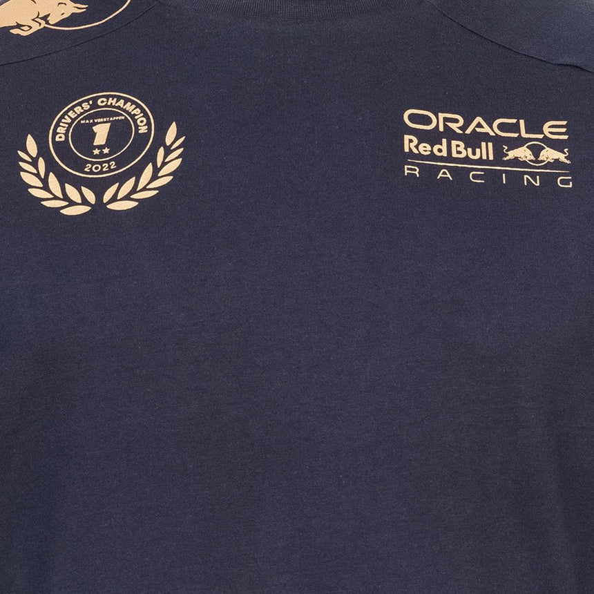 Oracle Red Bull Racing F1 Team 2022 Max Verstappen Champion T-Shirt | Navy