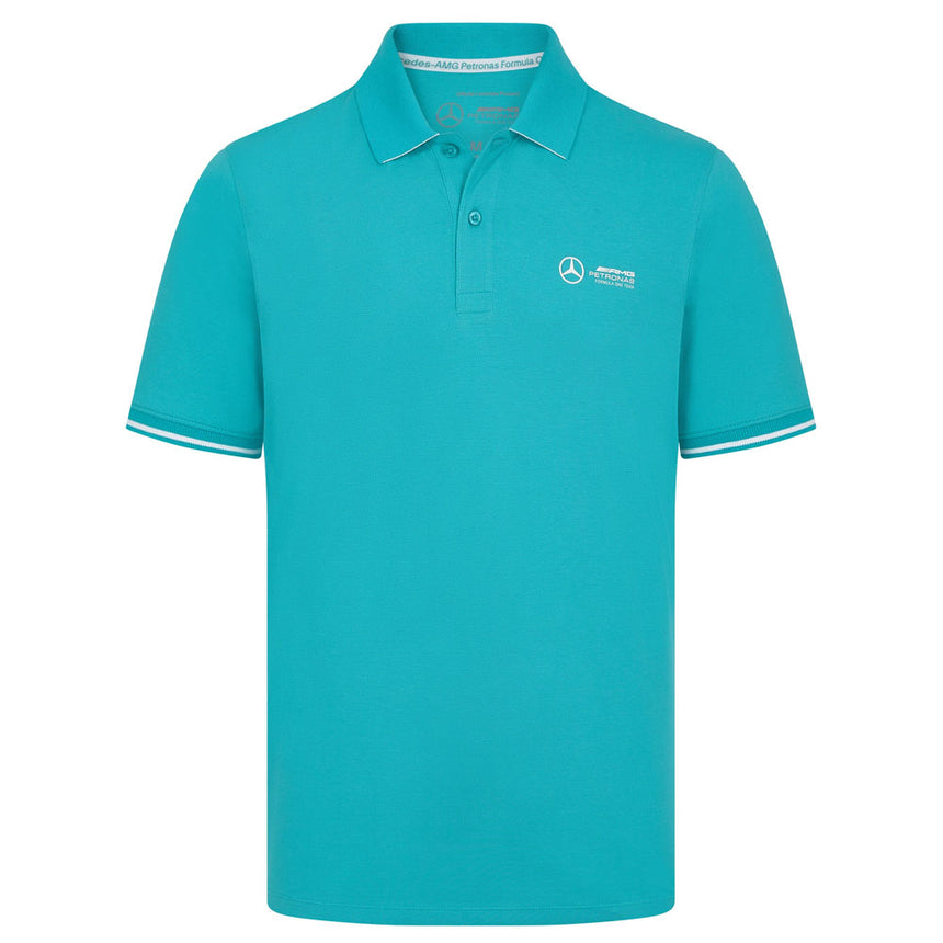 Mercedes AMG Petronas F1 Team Teal Fanwear Polo Tee Shirt