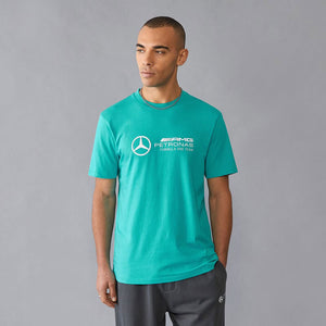 Mercedes AMG Petronas F1 Team FW Mens Large Logo Tee Teal