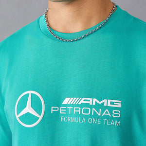 Mercedes AMG Petronas F1 Team FW Mens Large Logo Tee Teal
