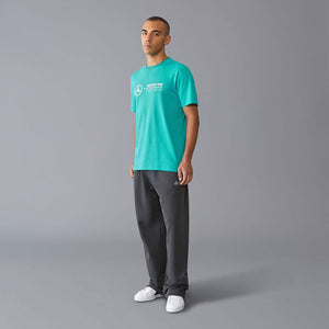 Mercedes AMG Petronas F1 Team FW Mens Large Logo Tee Teal