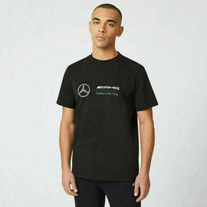 Mercedes AMG Petronas F1 Team Black Fanwear Stealth Logo Tee Shirt
