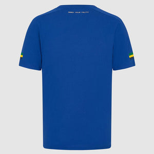 Ayrton Senna Royal Blue Front Logo Fanwear Tee Shirt