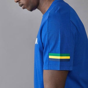 Ayrton Senna Royal Blue Front Logo Fanwear Tee Shirt