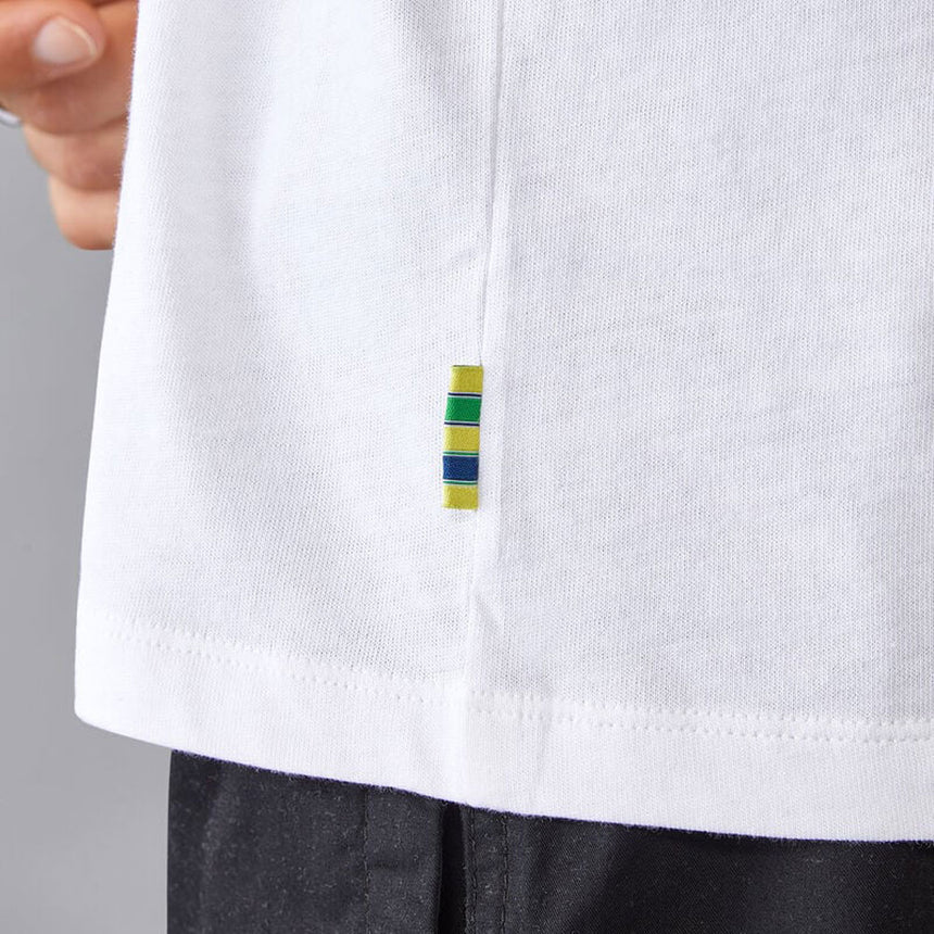 Aytron Senna Bright White Fanwear Double S Senna Logo Tee Shirt