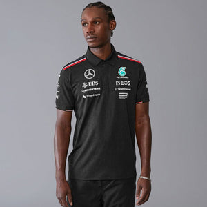 Mercedes AMG Petronas F1 Team Black Pol Tee Shirt