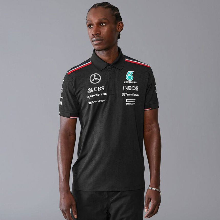 Mercedes AMG Petronas F1 Team Black Pol Tee Shirt