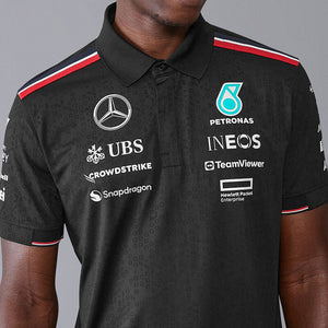 Mercedes AMG Petronas F1 Team Black Pol Tee Shirt