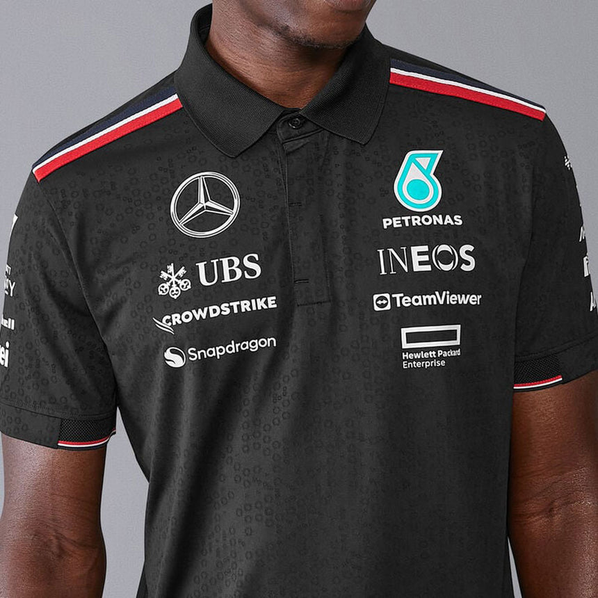 Mercedes AMG Petronas F1 Team Black Pol Tee Shirt